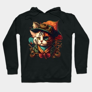 Colorful Cat Kitten Lover - Pirate Cat Lover Hoodie